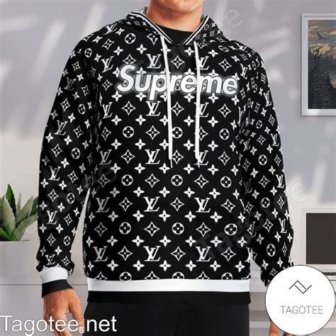 supreme louis vuitton hoodie black|supreme louis vuitton tracksuit.